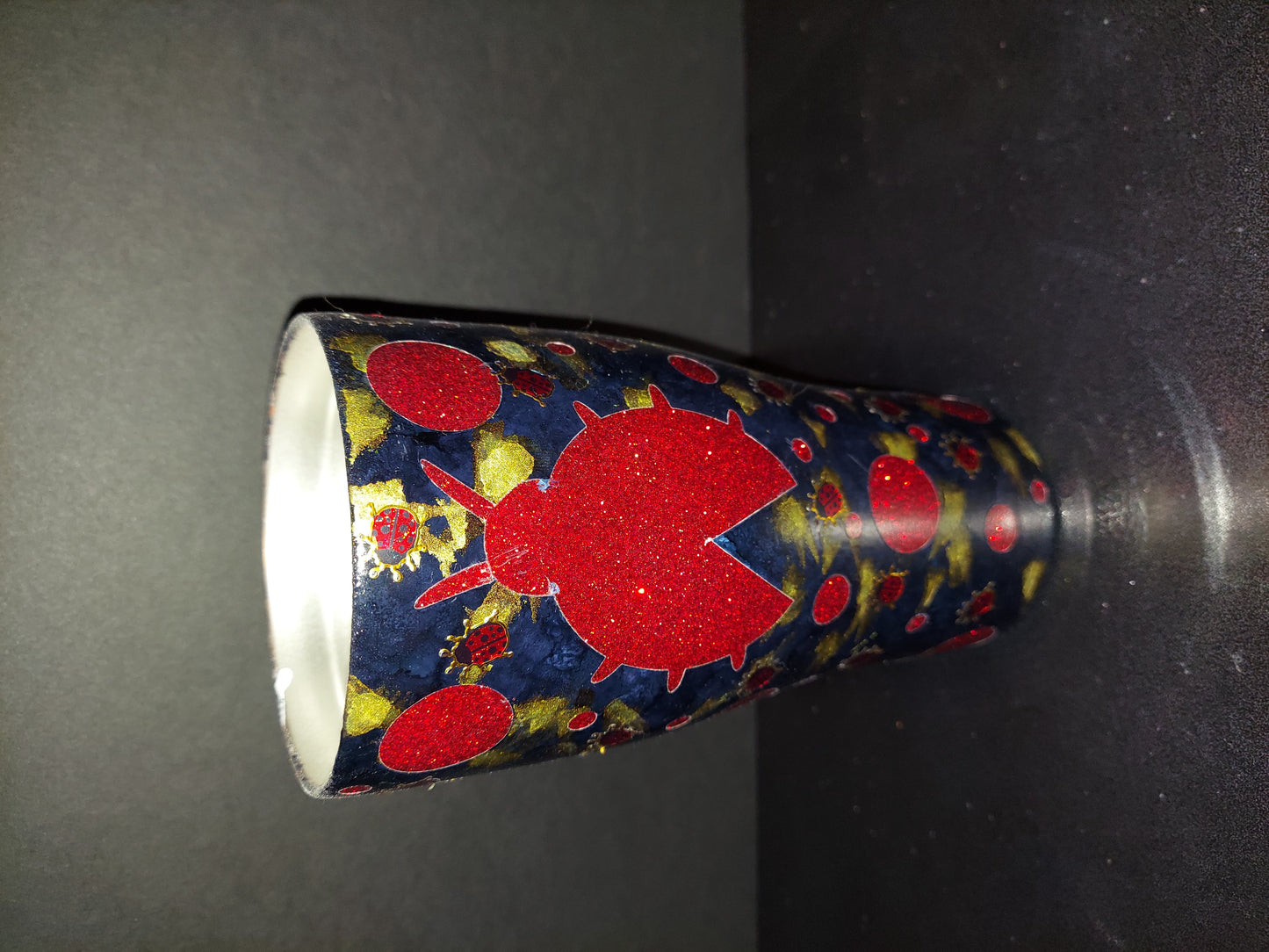 READY TO SHIP 20OZ PEEK A BOO LADYBUG CURVED TUMBLER