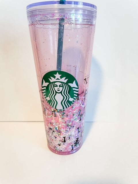 Custom Starb*cks Snow Globe Tumbler 24oz