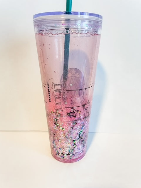 Custom Starb*cks Snow Globe Tumbler 24oz