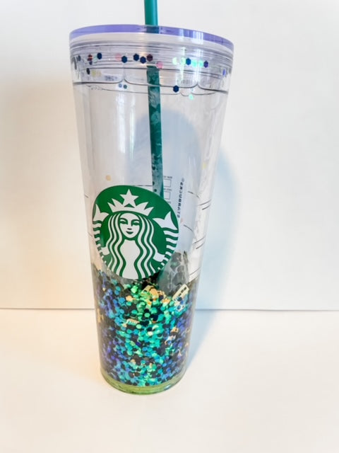 Custom Starb*cks Snow Globe Tumbler 24oz