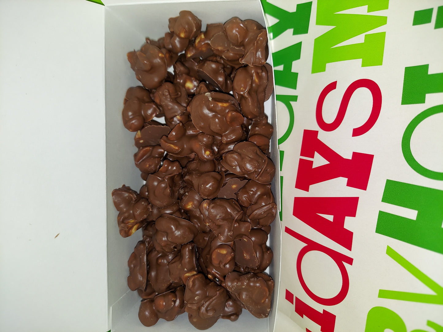 chocolate covered peanut clusters